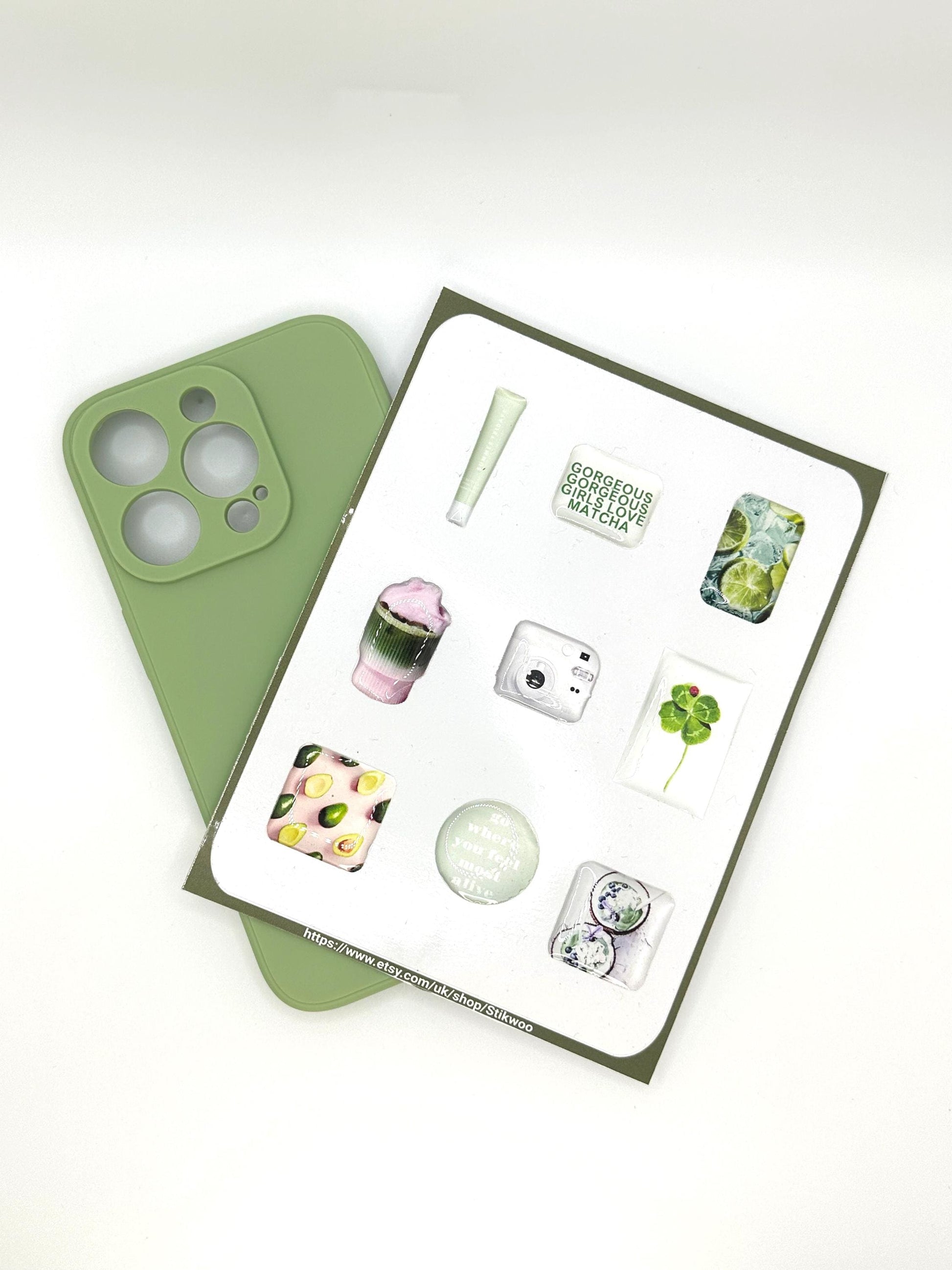 3D Sticker Sheet | Matcha mood edition | resin sticker set | motivational decals | journaling planner accesories | waterproof stickers