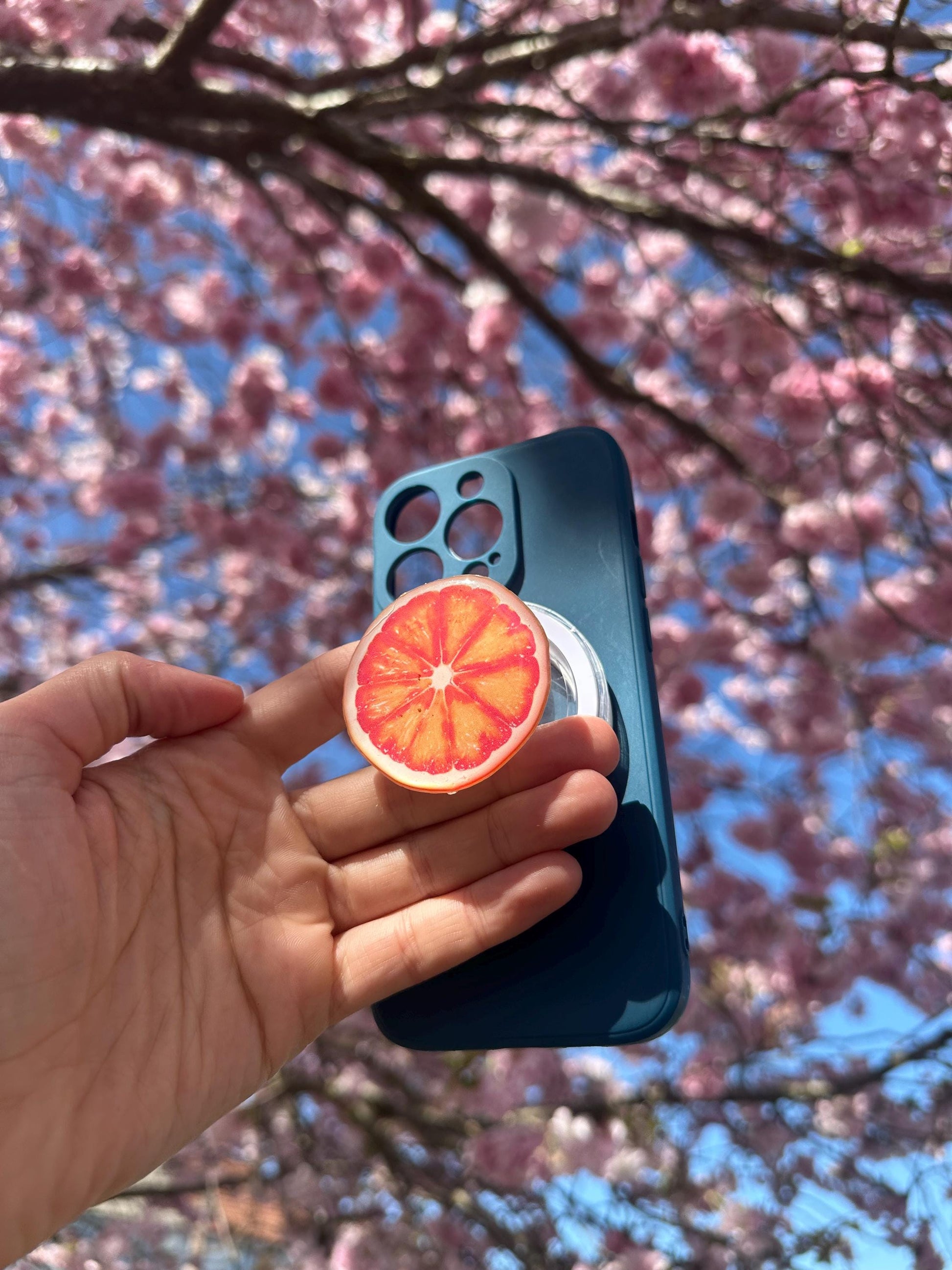 Orange Fruit Phone Grip – Cute Aesthetic Phone Holder for iPhone & Android | Fruit Stand | Fun Phone Accessory | Gift for Fruit Lovers