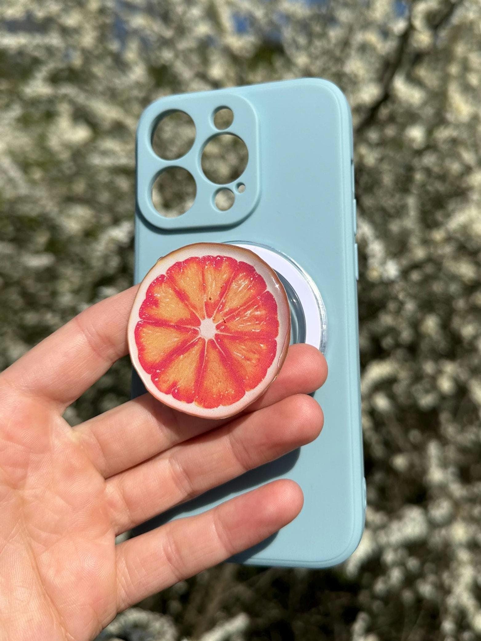 Orange Fruit Phone Grip – Cute Aesthetic Phone Holder for iPhone & Android | Fruit Stand | Fun Phone Accessory | Gift for Fruit Lovers