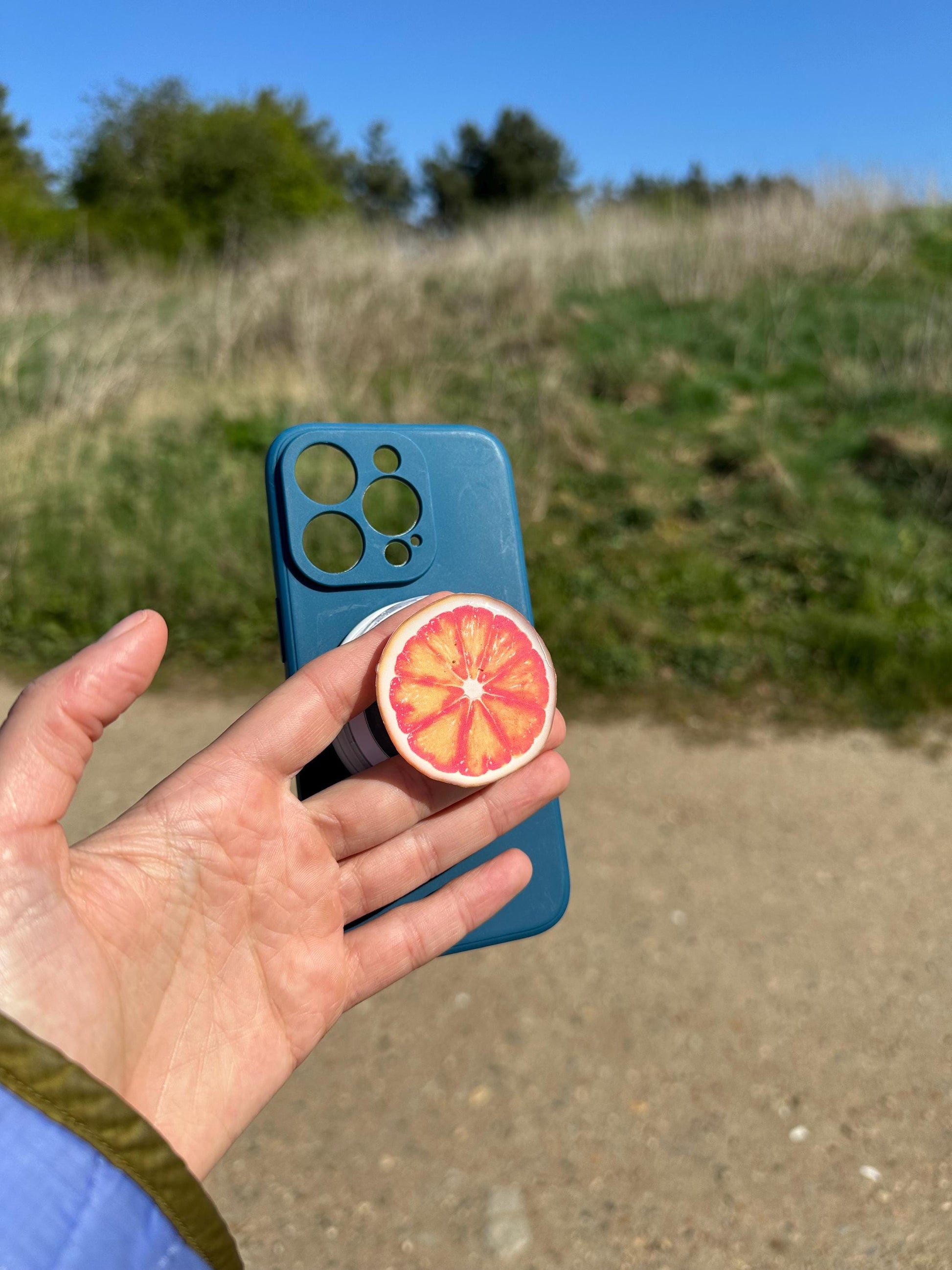 Orange Fruit Phone Grip – Cute Aesthetic Phone Holder for iPhone & Android | Fruit Stand | Fun Phone Accessory | Gift for Fruit Lovers