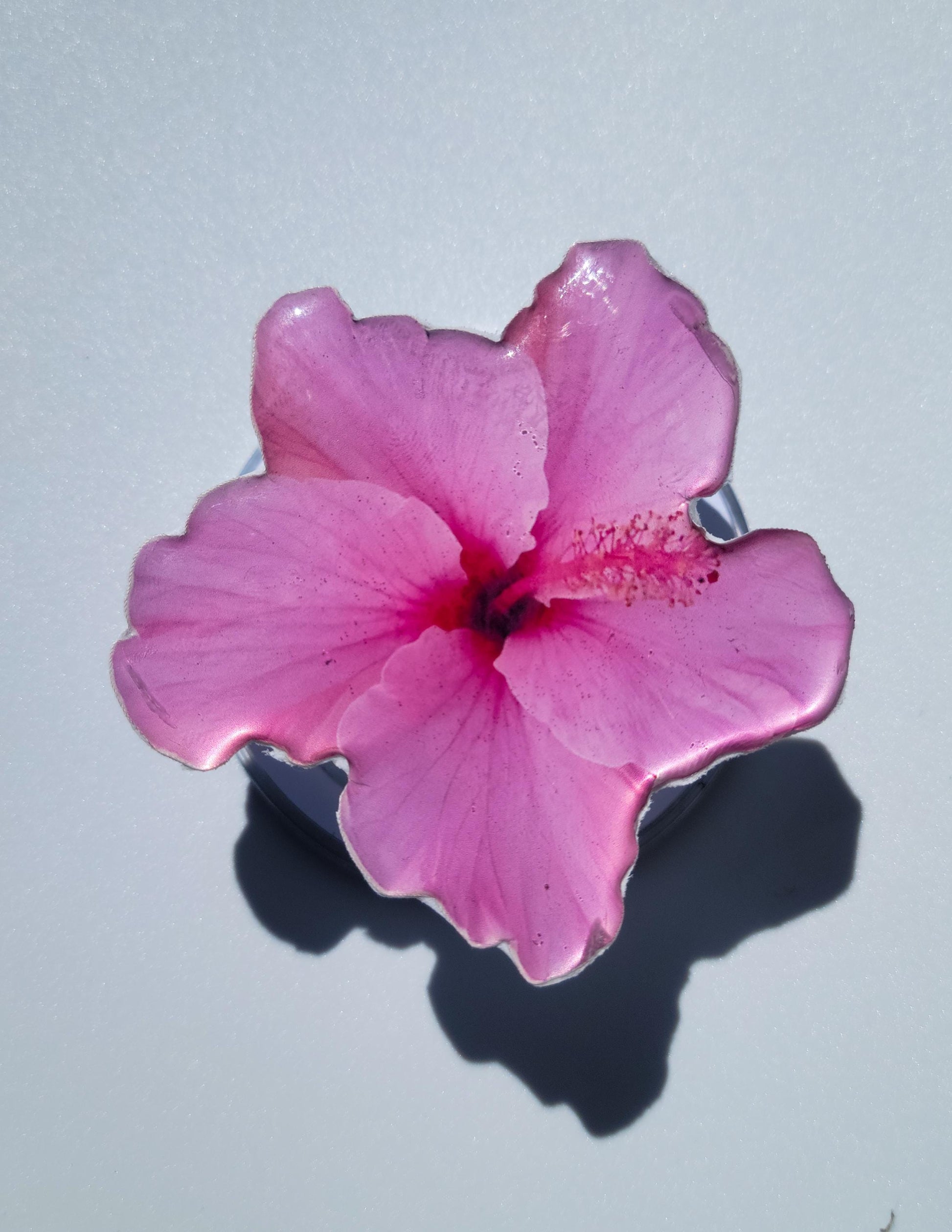 Pink Hibiscus MagSafe Phone Grip – Tropical Flower Phone Grip | Floral MagSafe Stand | Aesthetic Phone Accessory for iPhone