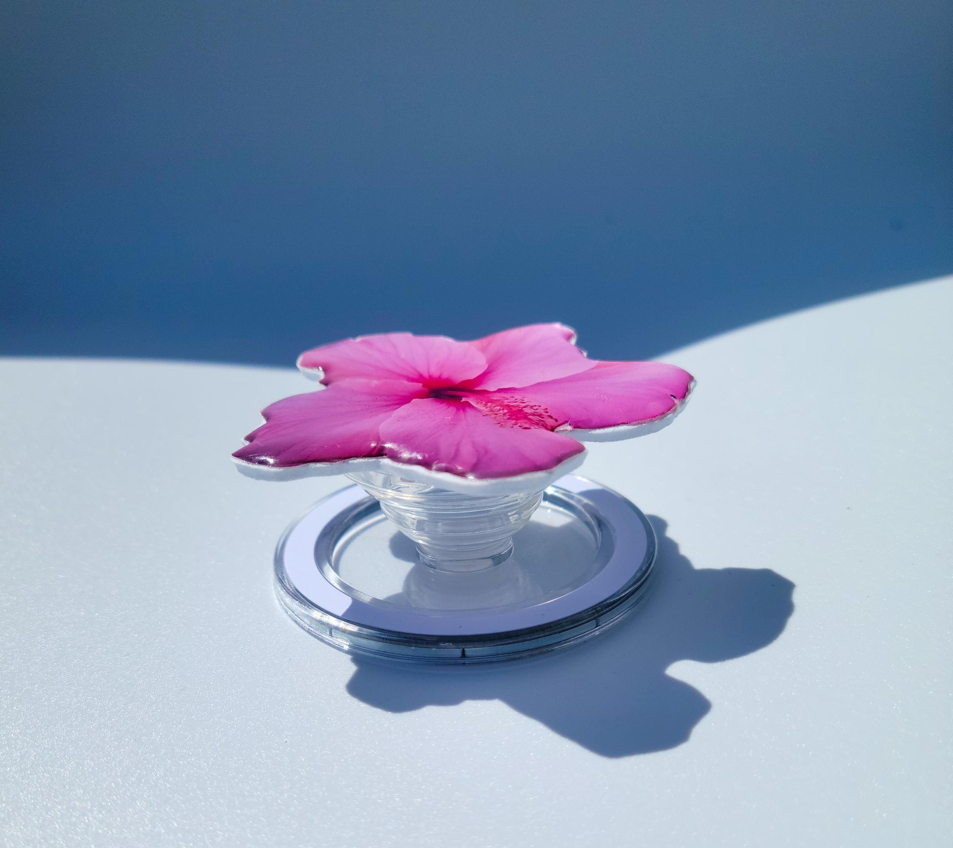 Pink Hibiscus MagSafe Phone Grip – Tropical Flower Phone Grip | Floral MagSafe Stand | Aesthetic Phone Accessory for iPhone