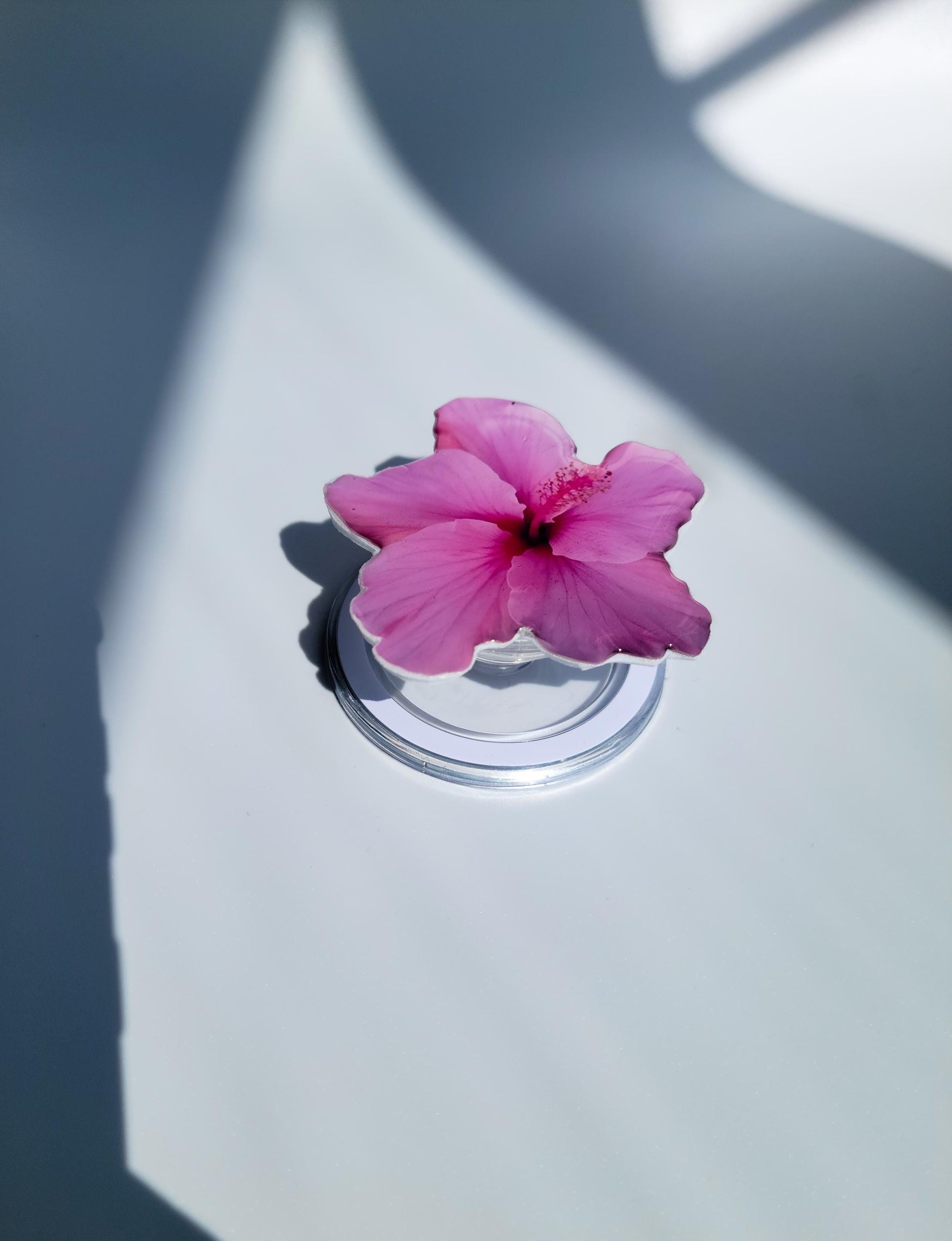 Pink Hibiscus MagSafe Phone Grip – Tropical Flower Phone Grip | Floral MagSafe Stand | Aesthetic Phone Accessory for iPhone