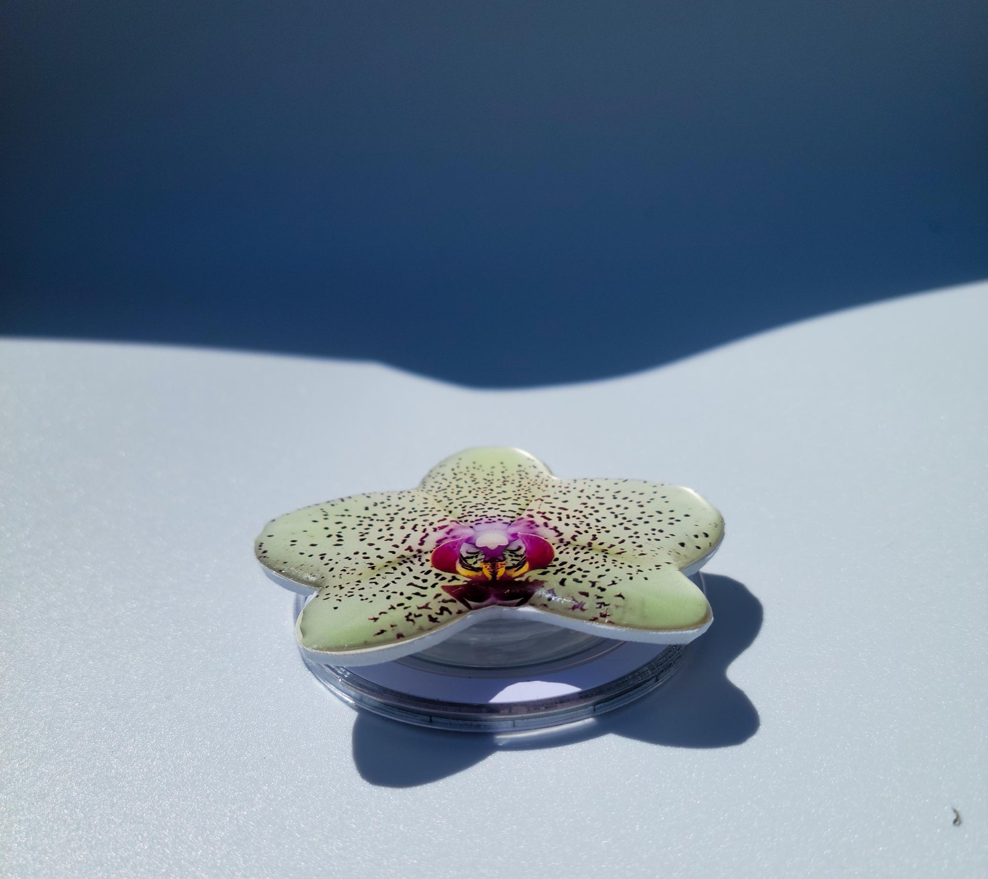White Orchid MagSafe Phone Grip – Elegant Floral Phone Grip | Modern Orchid iPhone Accessory