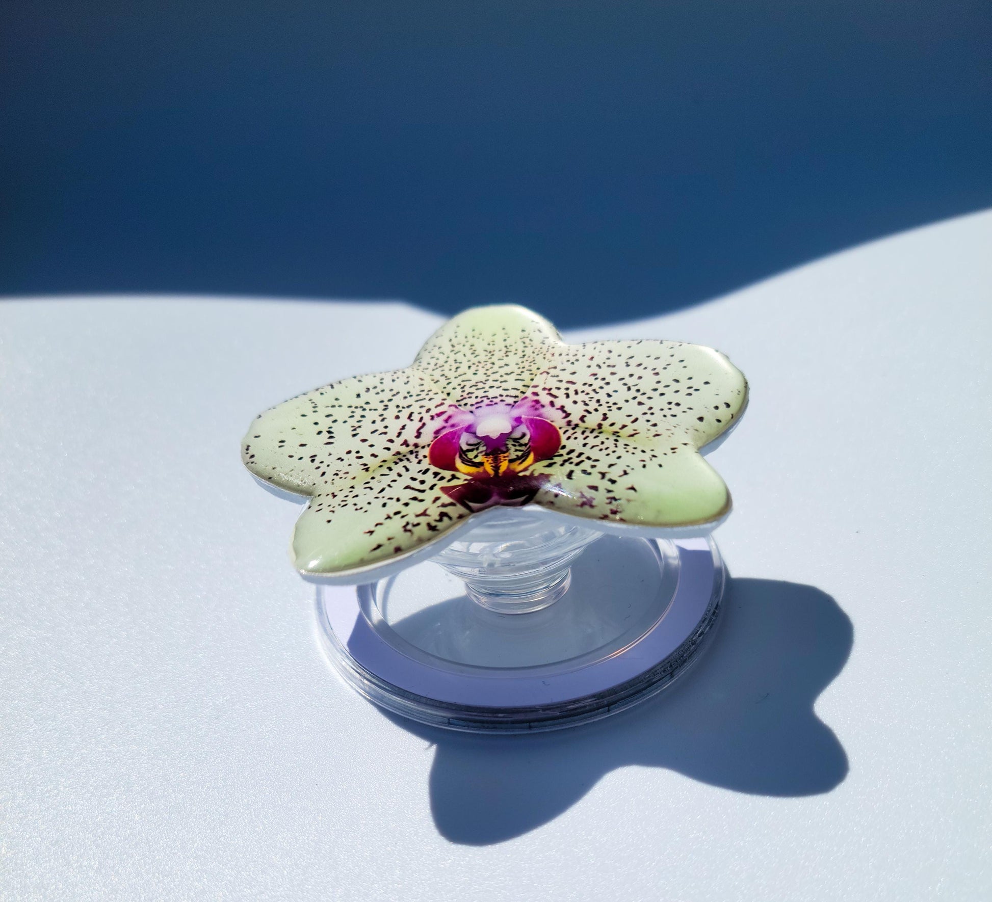 White Orchid MagSafe Phone Grip – Elegant Floral Phone Grip | Modern Orchid iPhone Accessory