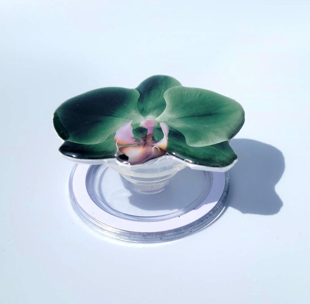 Green Orchid MagSafe Phone Grip – Elegant Floral Phone Grip | Modern Orchid iPhone Accessory