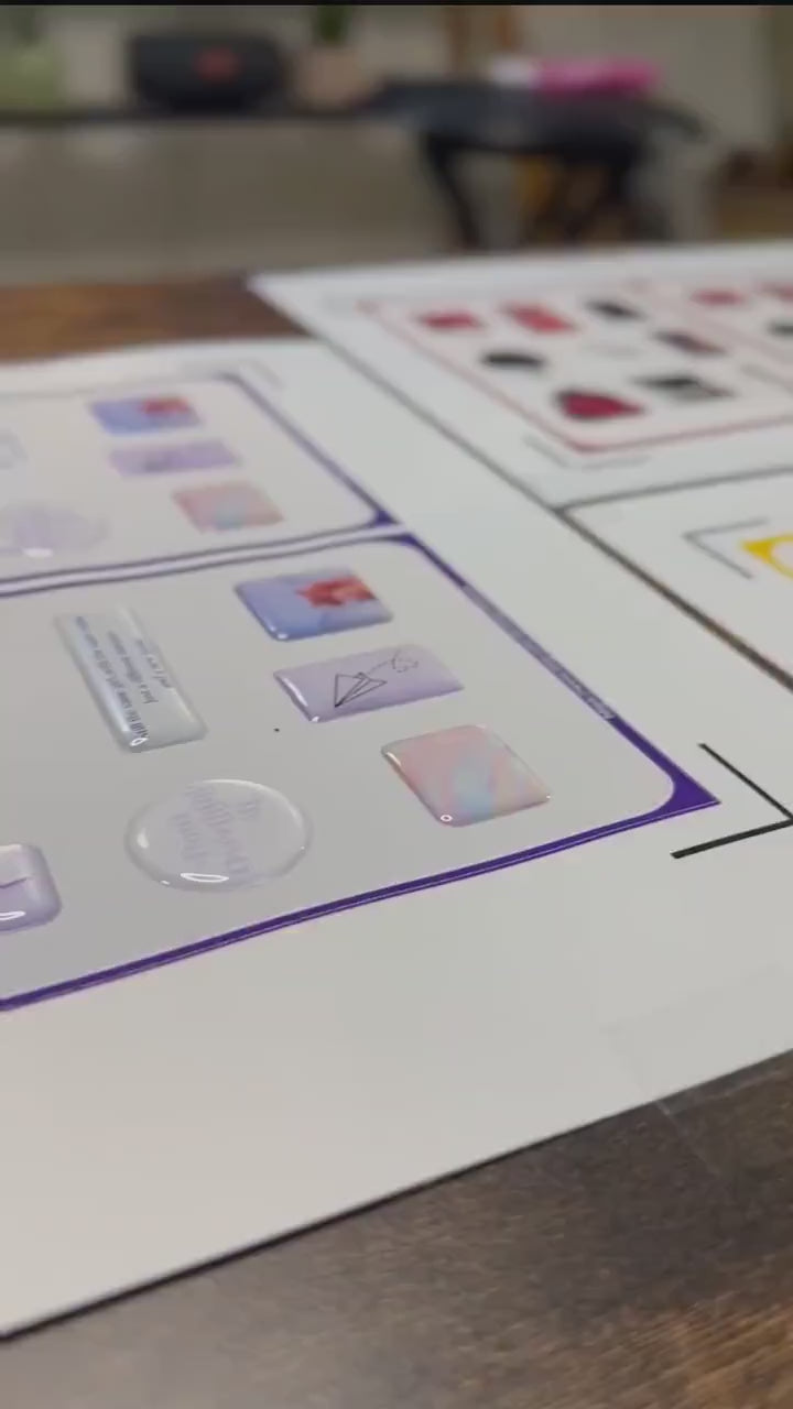 3D Valentines Sticker Sheet | resin sticker set | motivational decals | journaling planner accesories | waterproof stickers
